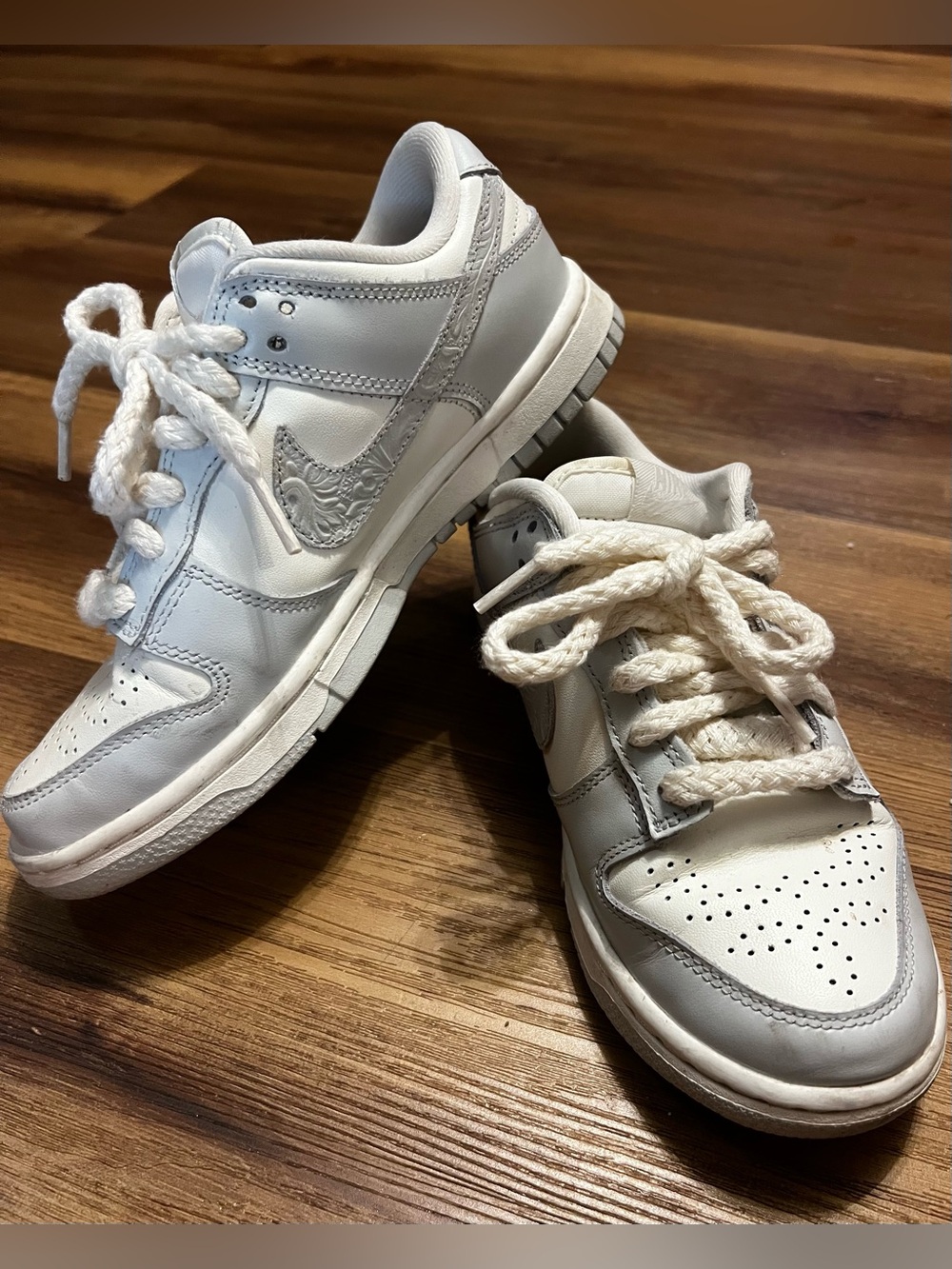 Nike Dunk Low Photon dusk White Sneakers with Textured Swoosh